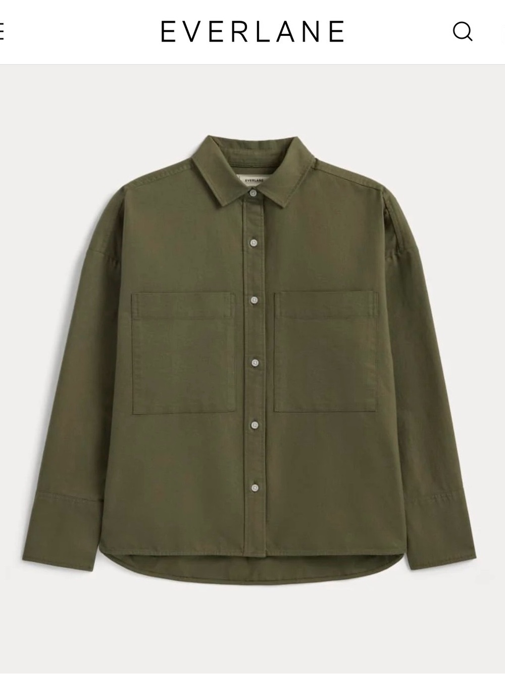 Everlane Olive Green Utility Button-Down Shirt - NWT - Picture 7 of 8